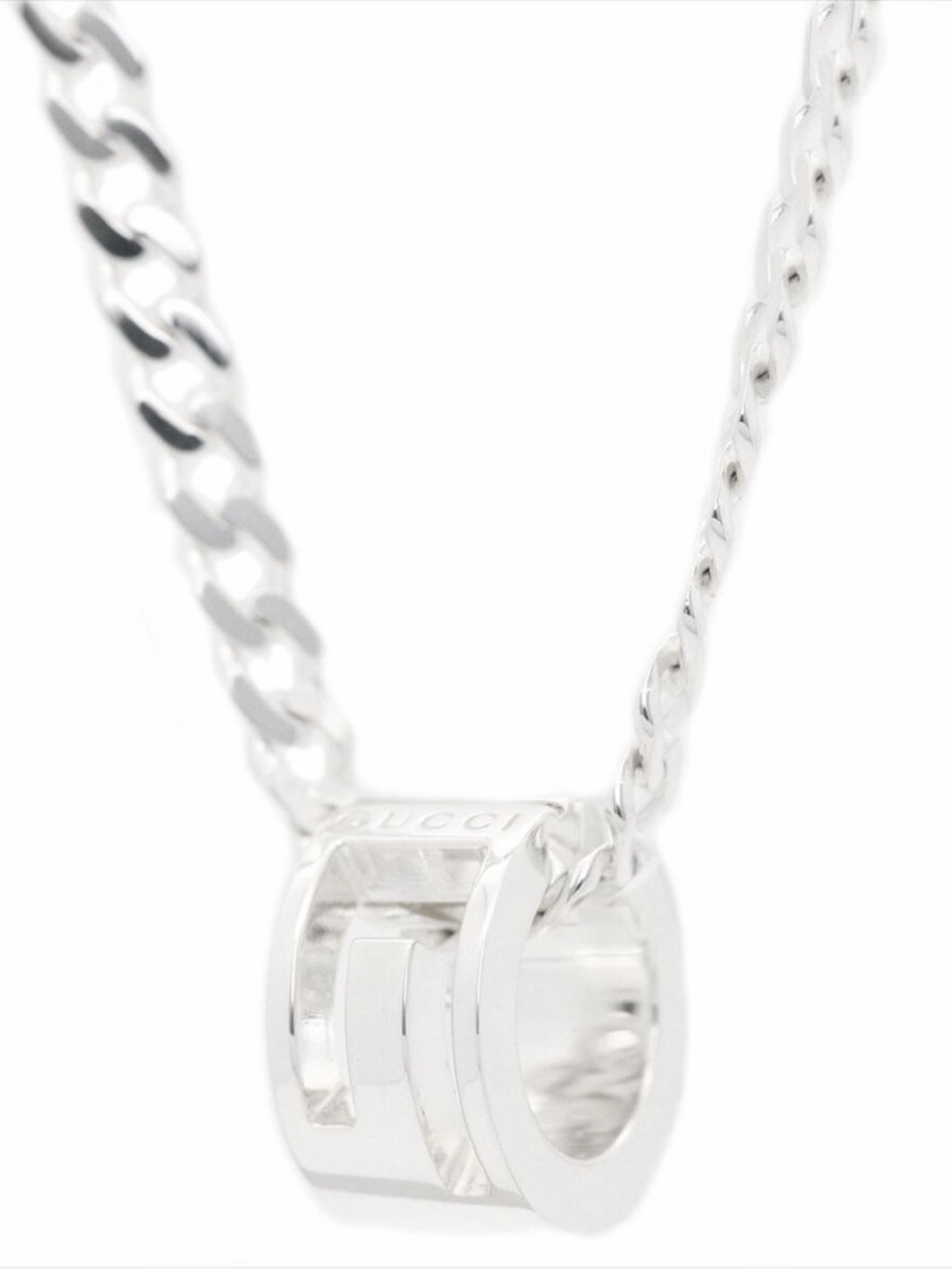 Authentic Gucci G Cut Out Circle Pendant Necklace - Picture 3 of 9